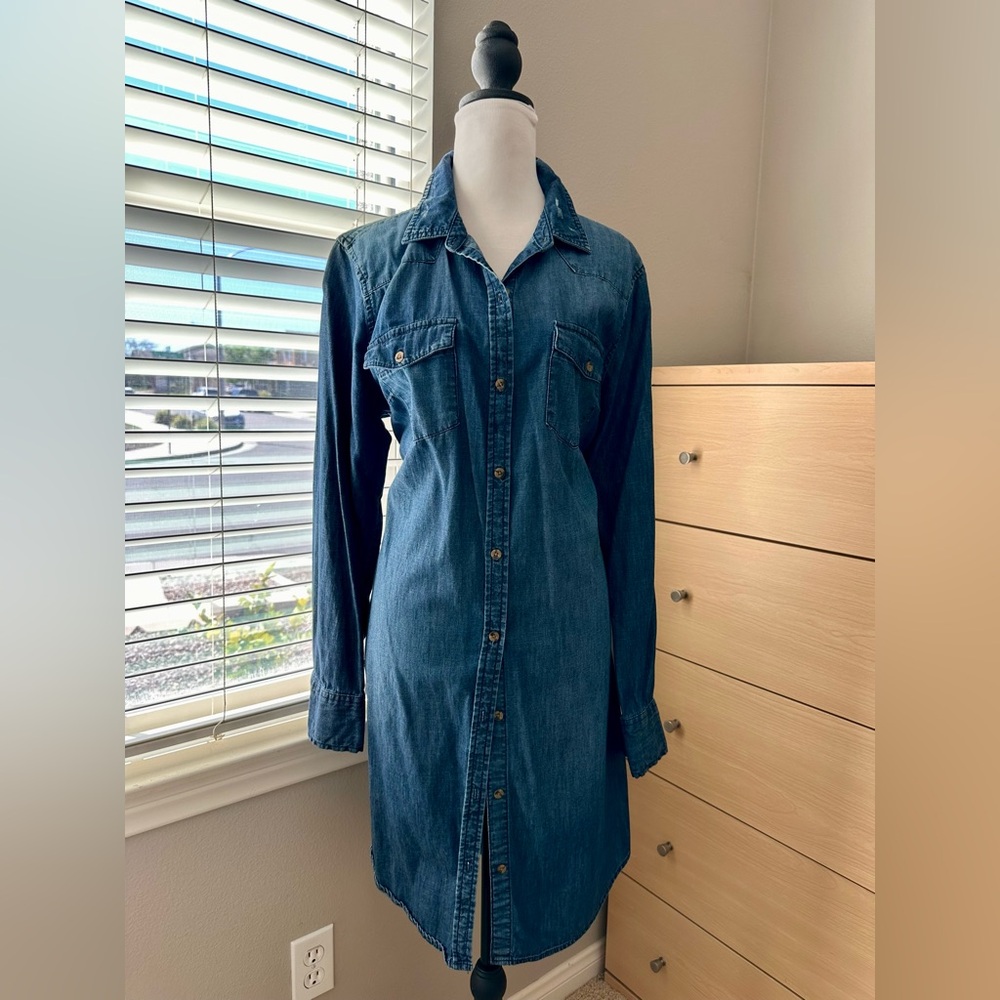 Merona Blue Denim Shirt Dress-0014